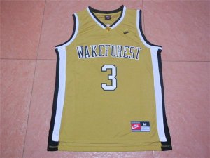 Maillot De Basket NCAA Demon executor of Wake Forest University Chris Paul 3 Jaune Fonce